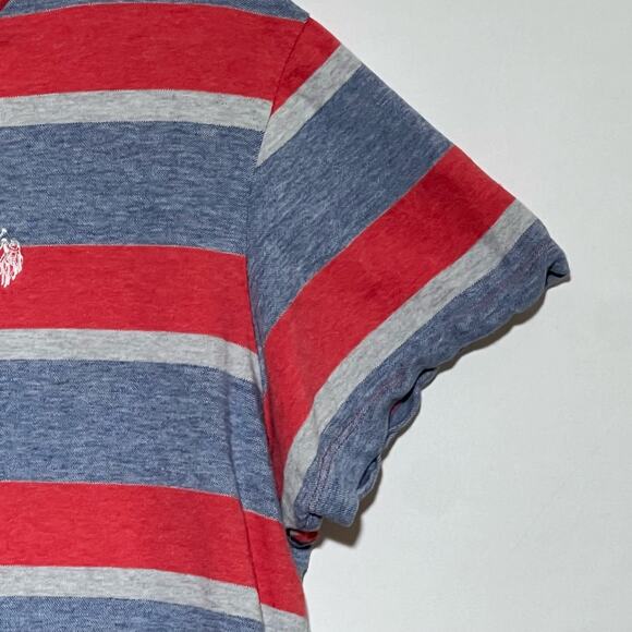 Vintage Polo Assn Short Sleeve Crew Neck Pullover Shirt Gray Red Men’s Size XL - Picture 3 of 8